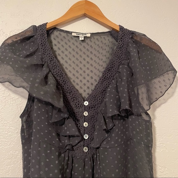 Daniel Rainn Women's Gray Polka Dot Shirt Size Medium - Picture 3 of 8